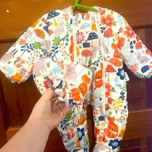Woodland animal baby snowsuit